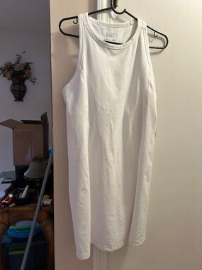 DKNY White Sleeveless Knit Tank Dress
